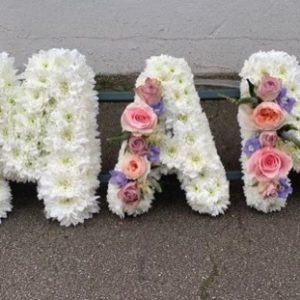 letter tribute chrysanthemum base for funeral