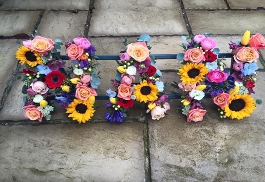 floral letter tribute for funerals by the dancing daffodil