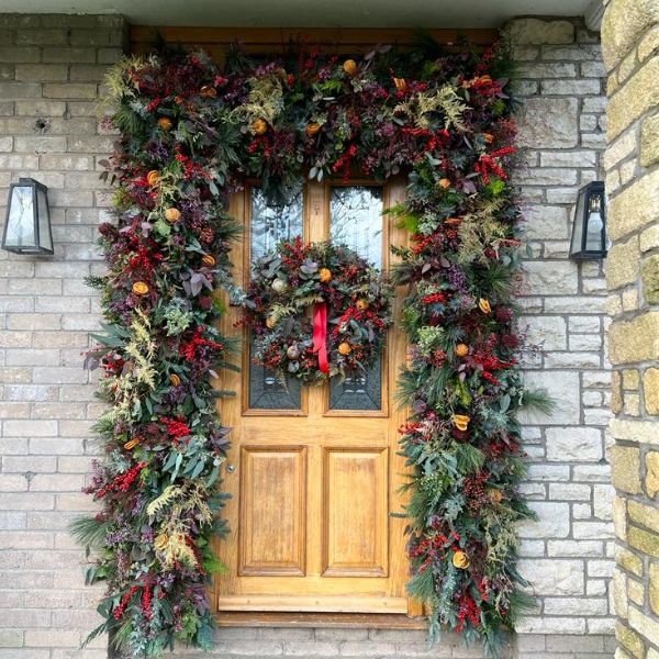 The Dancing Daffodil Christmas Install - Decorating front door